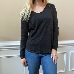 Black and gold sparkly long sleeve top